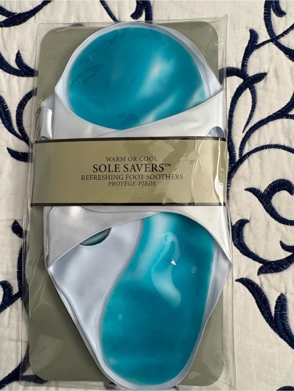 Restoration Hardware Aqua and White Gel Foot Soothers